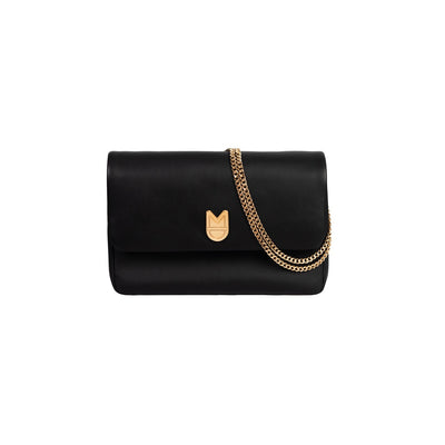 LÉANDRE BAG - SMOOTH BLACK GOLD LEATHER