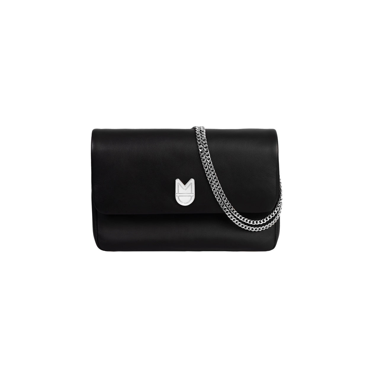 LÉANDRE BAG - SMOOTH BLACK SILVER LEATHER