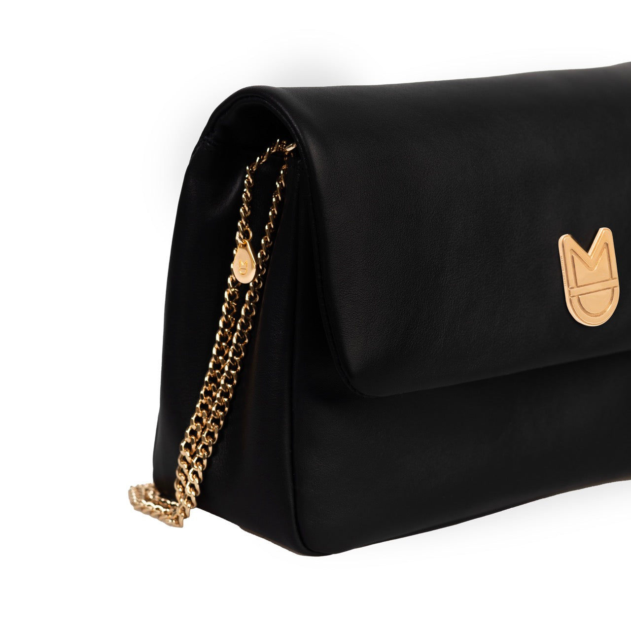 LÉANDRE BAG - SMOOTH BLACK GOLD LEATHER