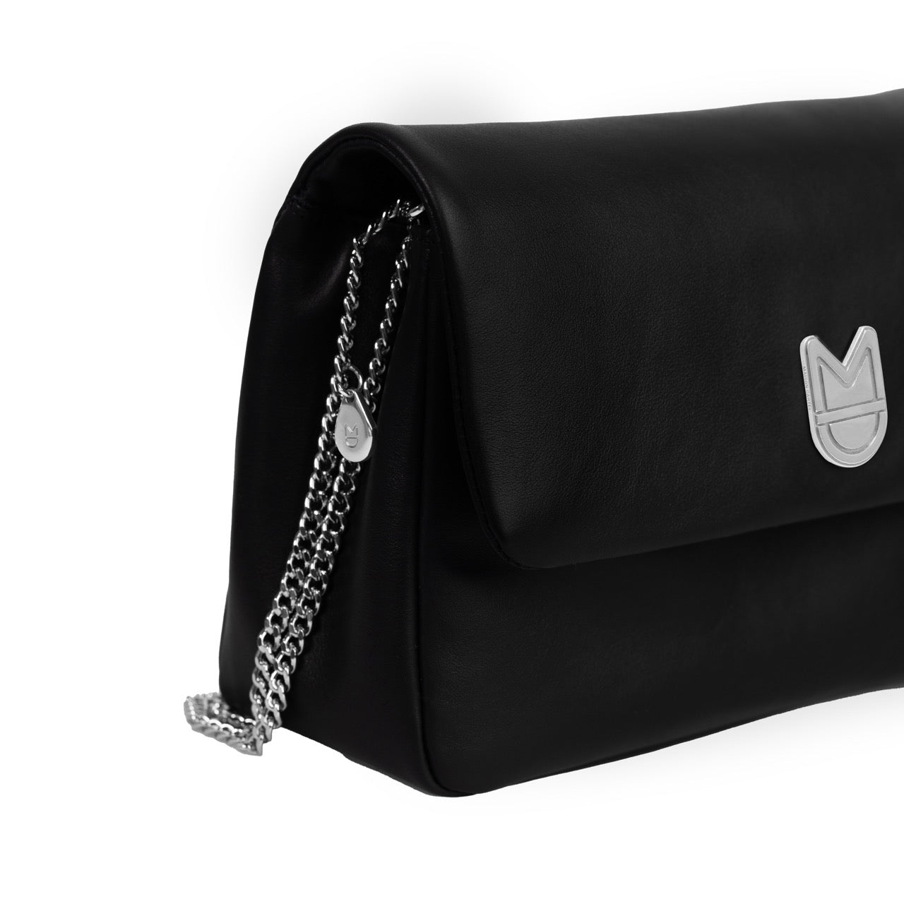 LÉANDRE BAG - SMOOTH BLACK SILVER LEATHER