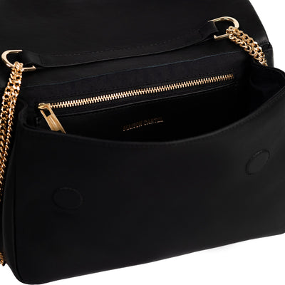 LÉANDRE BAG - SMOOTH BLACK GOLD LEATHER