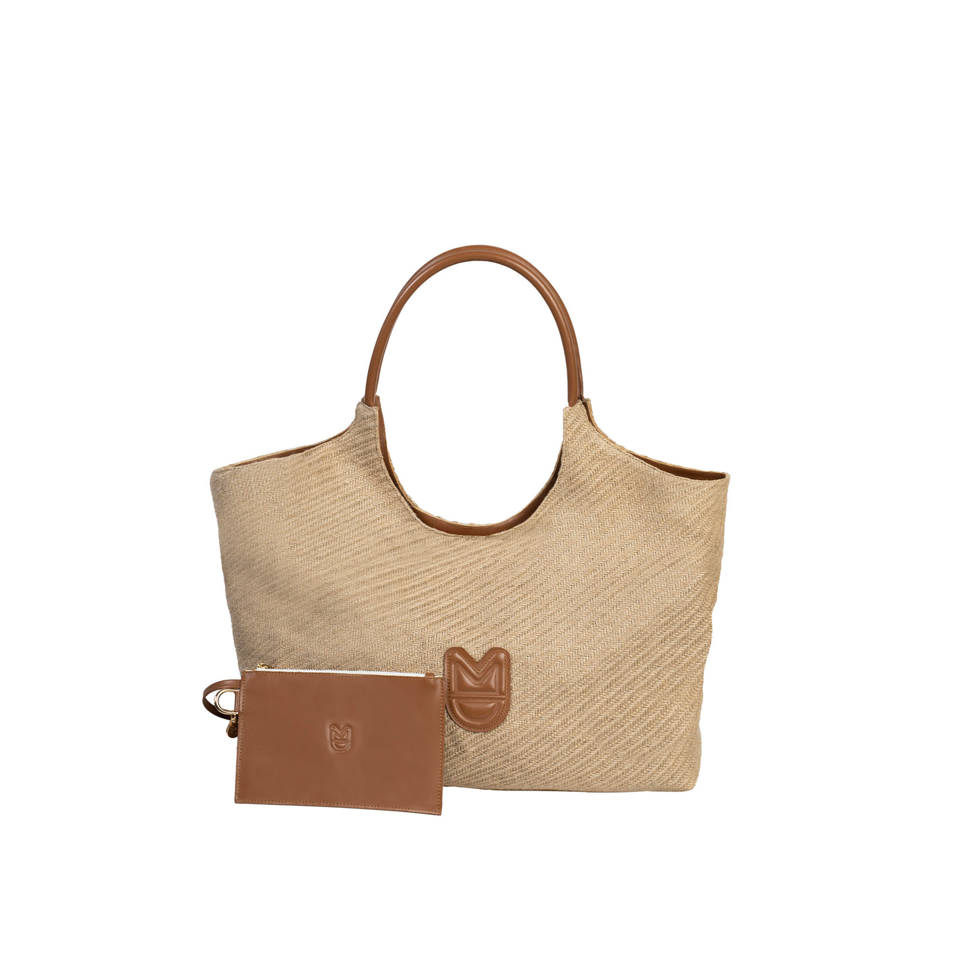 SAC JANE - TOILE NATUREL & CUIR COGNAC