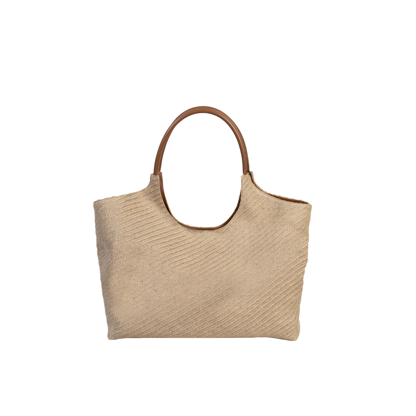 SAC JANE - TOILE NATUREL & CUIR COGNAC