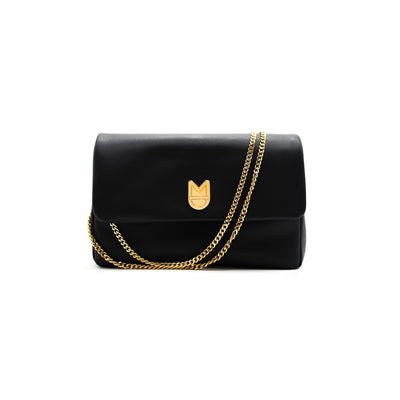 LÉANDRE BAG - SMOOTH BLACK GOLD LEATHER