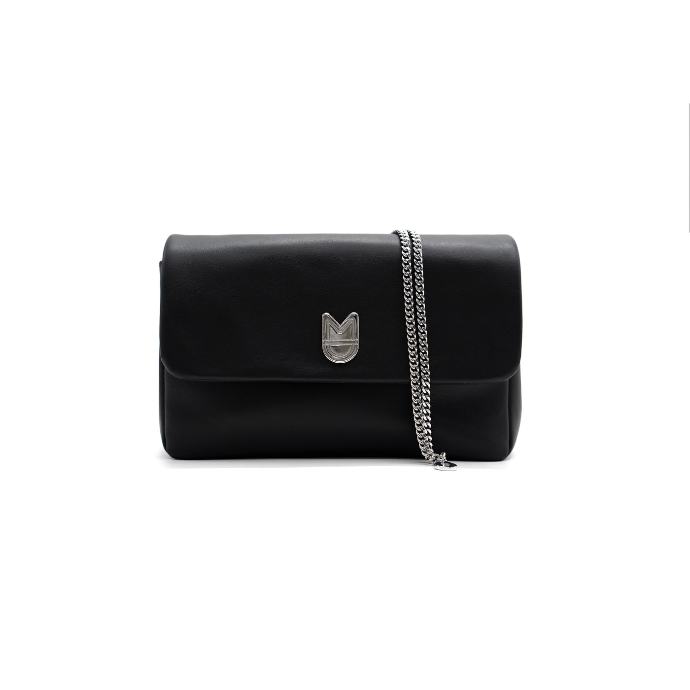 LÉANDRE BAG - SMOOTH BLACK SILVER LEATHER