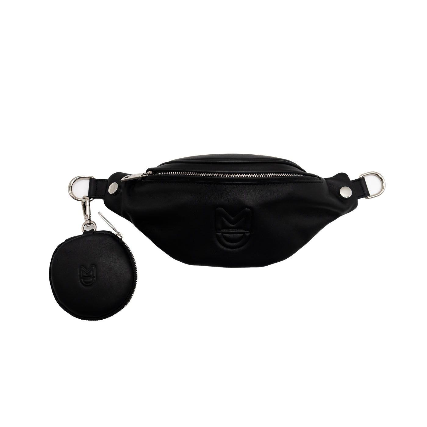 AGLAÉ BELT BAG - SMOOTH BLACK LEATHER SILVER