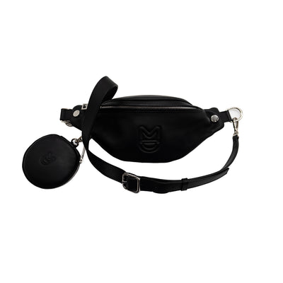 AGLAÉ BELT BAG - SMOOTH BLACK LEATHER SILVER