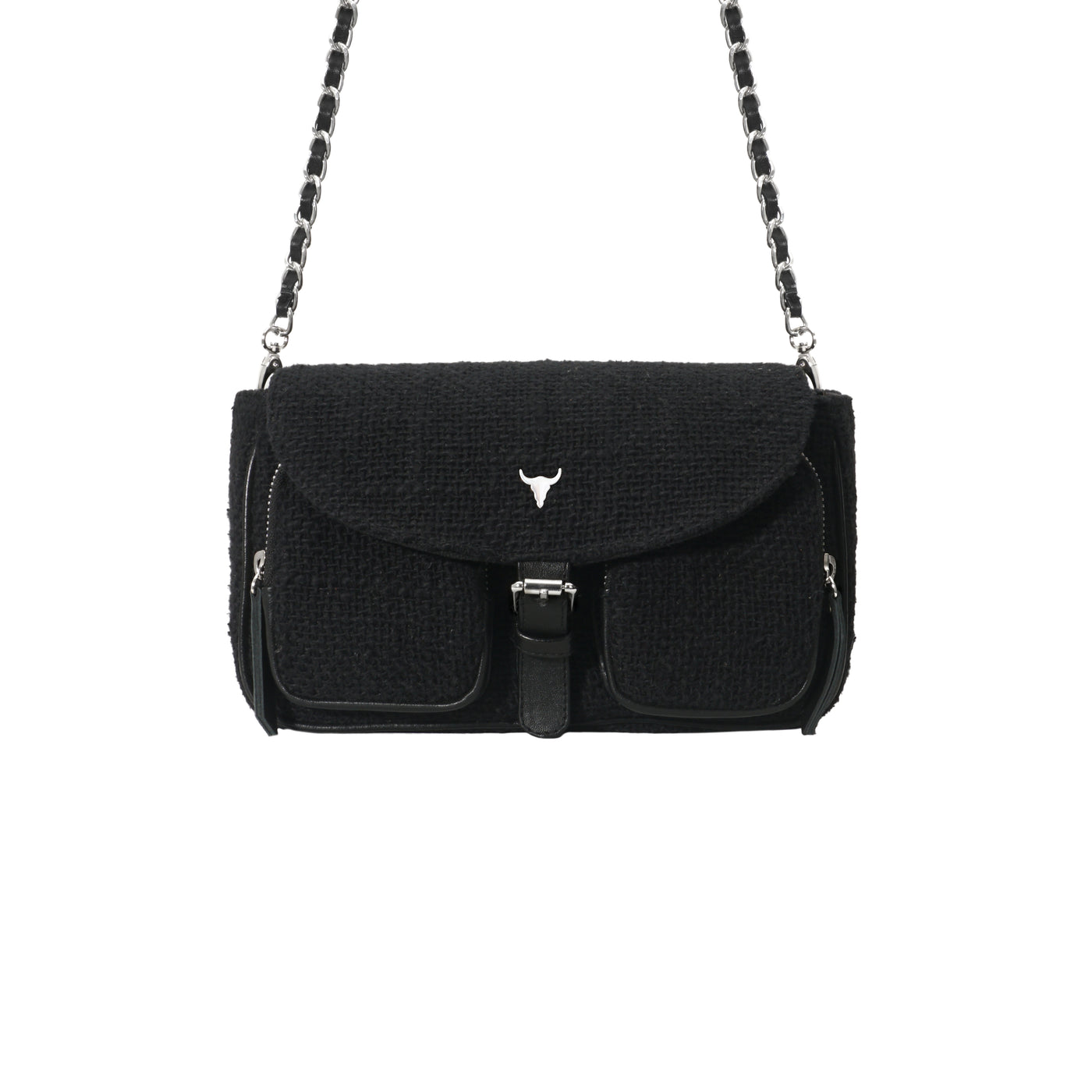 IVY BAG - BLACK WOVEN COTTON