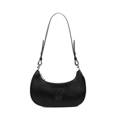 GRACE BAG - SMOOTH BLACK LEATHER SILVER