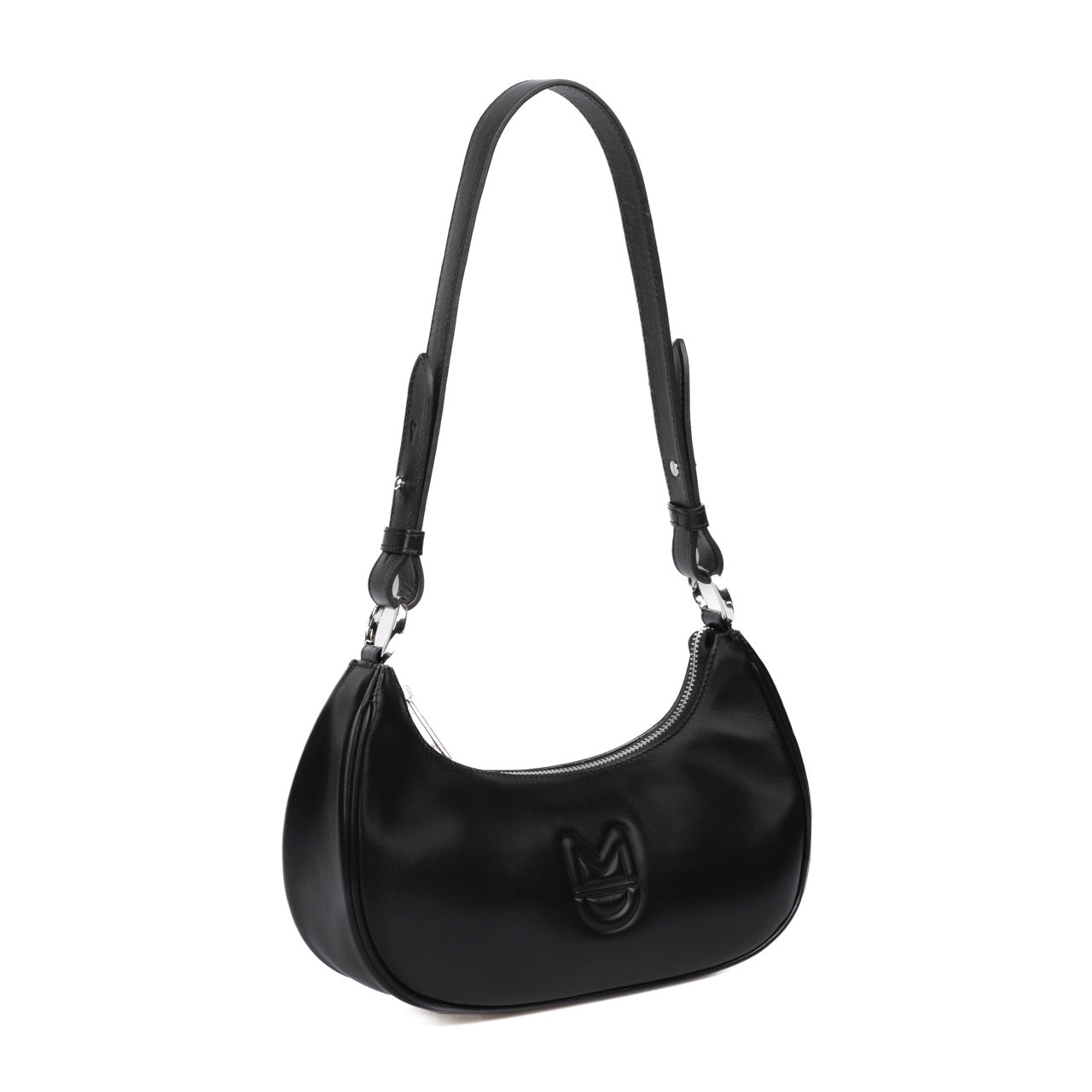 GRACE BAG - SMOOTH BLACK LEATHER SILVER