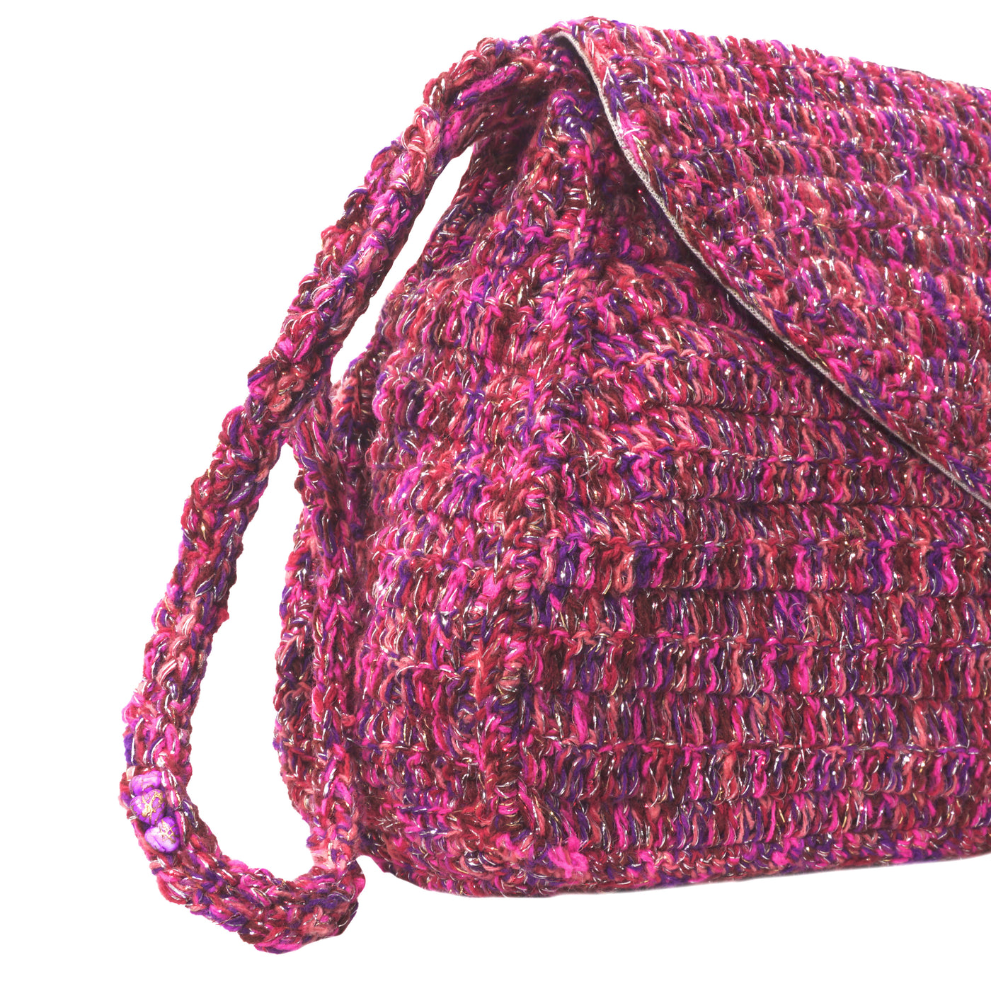 POCHETTE SOSO - CROCHET PURPLE DÉTAILS BRILLANTS