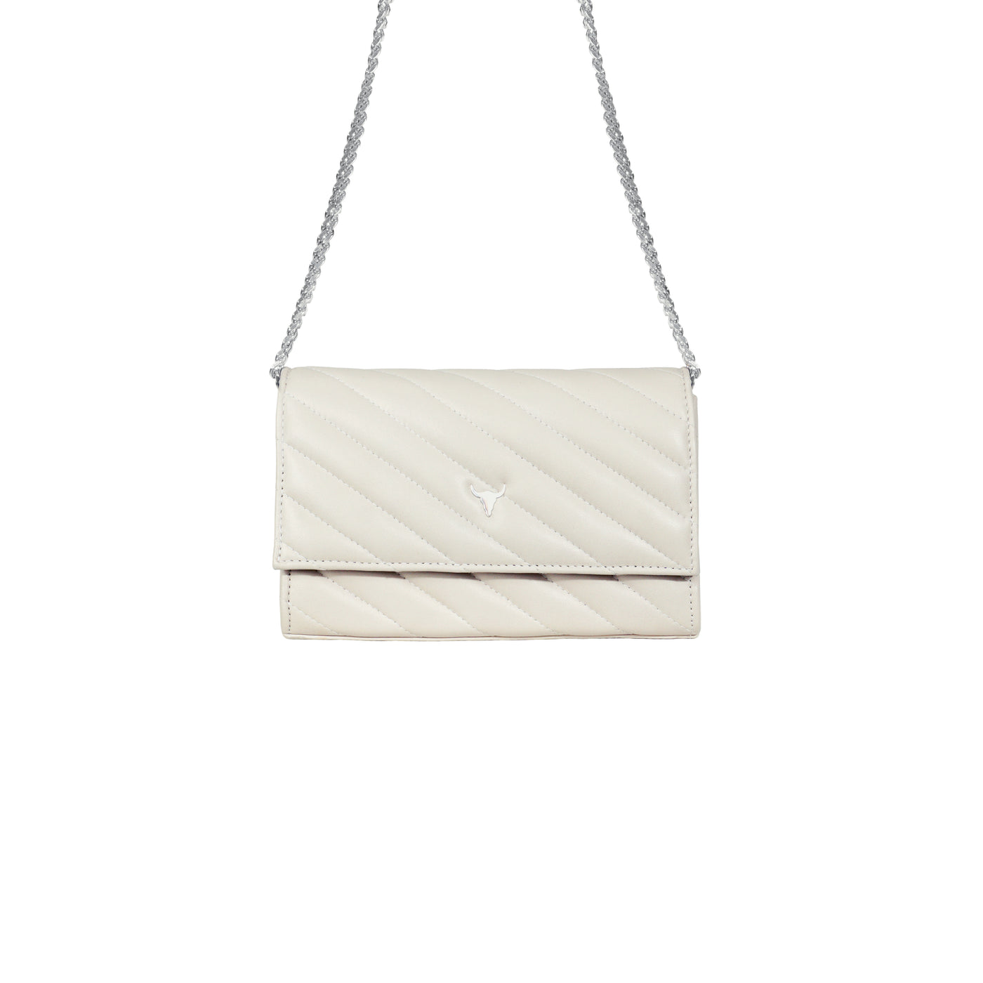 SAC MINI NELLY - CUIR OFF-WHITE MATELASSÉ