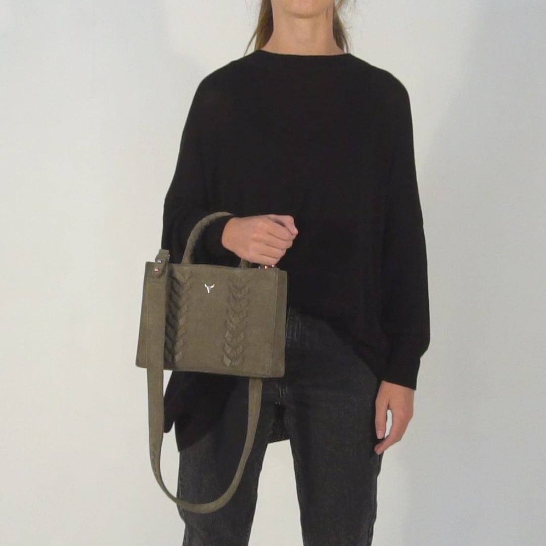 MINI CHARLIE BAG - KHAKI SUEDE