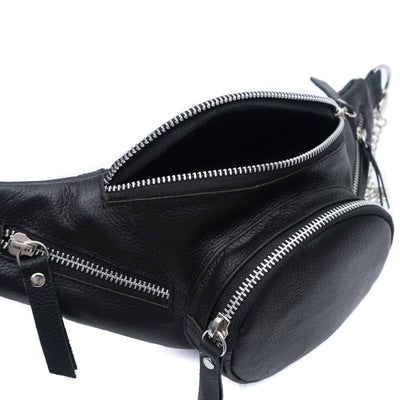 CARRIE BELT BAG - BLACK LEATHER