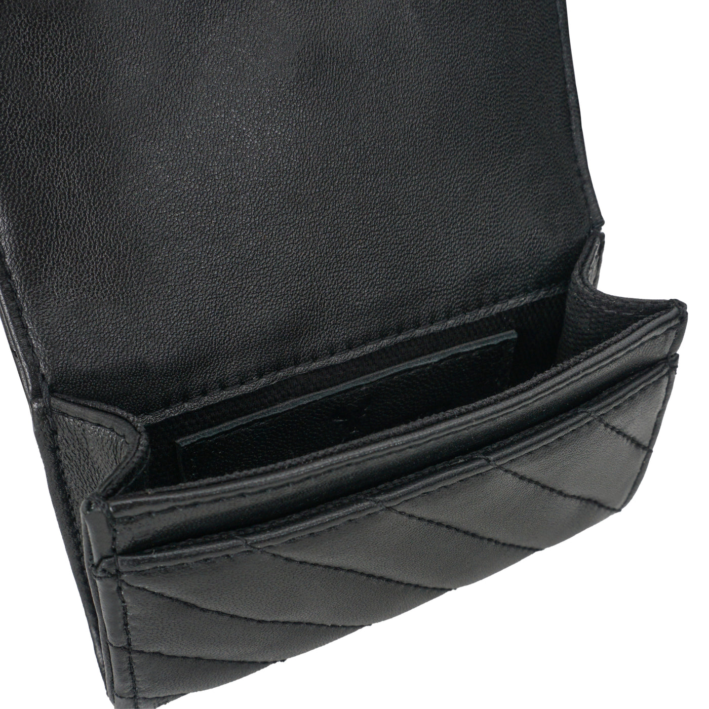 NATA PURSE - QUILTED BLACK LEATHER