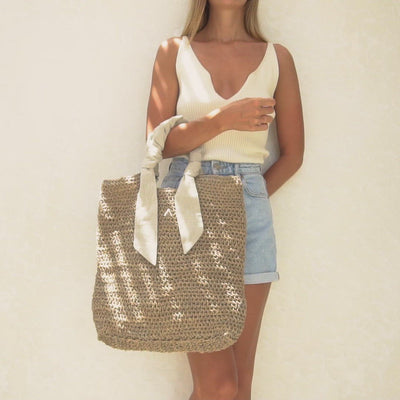 SUMMER TOTE AND ITS LINEN BANDS