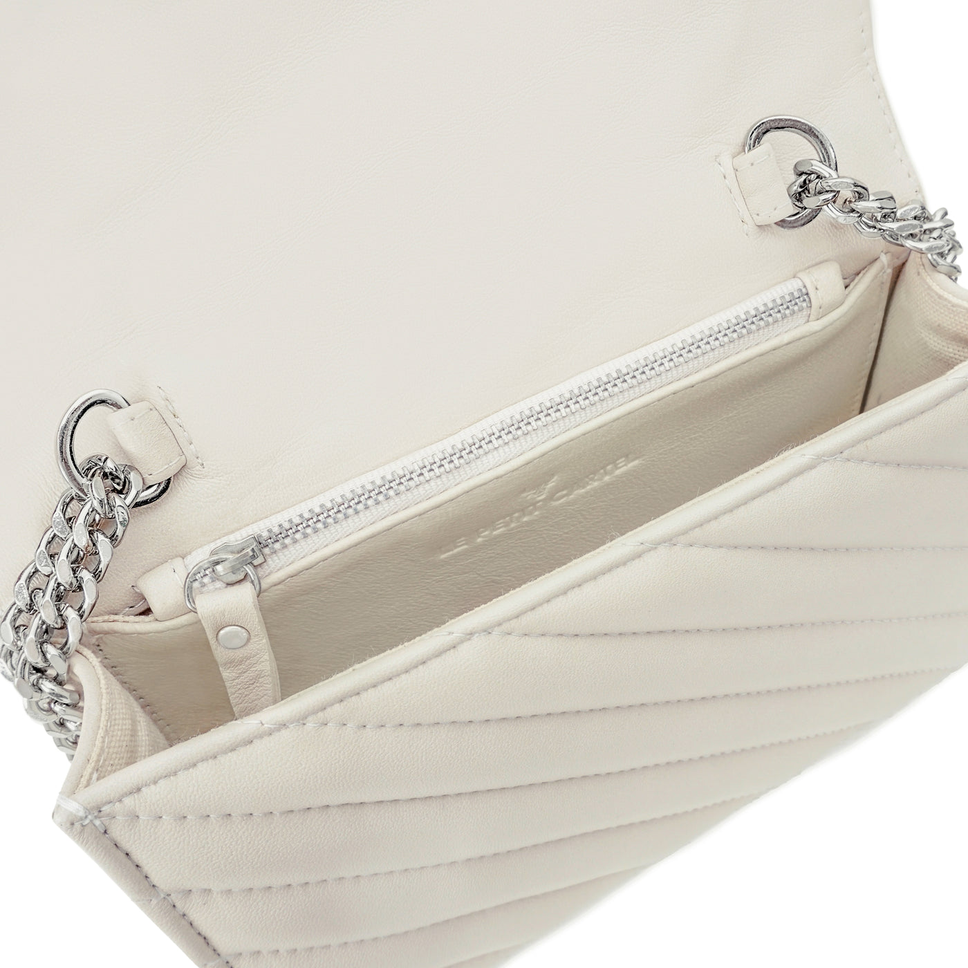 SAC MINI NELLY - CUIR OFF-WHITE MATELASSÉ