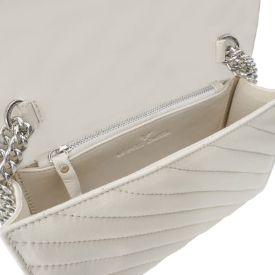 SAC NELLY ORIGINAL - CUIR OFF - WHITE MATELASSÉ