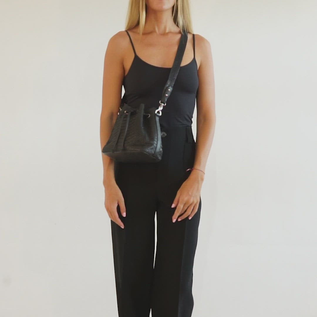 MINI PAULETTE BAG - BLACK PYTHON