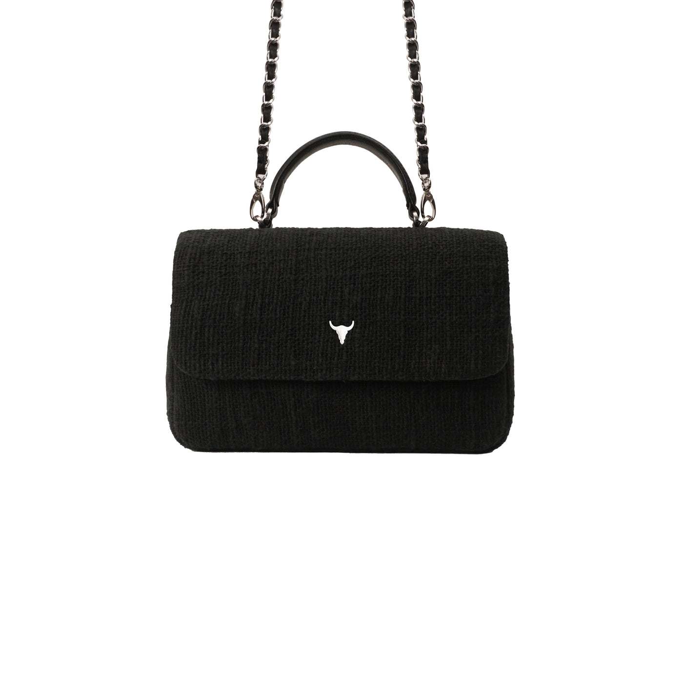 ORIGINAL BRIGITTE BAG - BLACK WOVEN COTTON