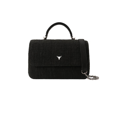 ORIGINAL BRIGITTE BAG - BLACK WOVEN COTTON