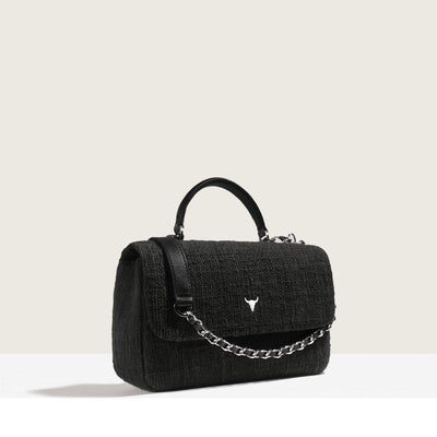 ORIGINAL BRIGITTE BAG - BLACK WOVEN COTTON