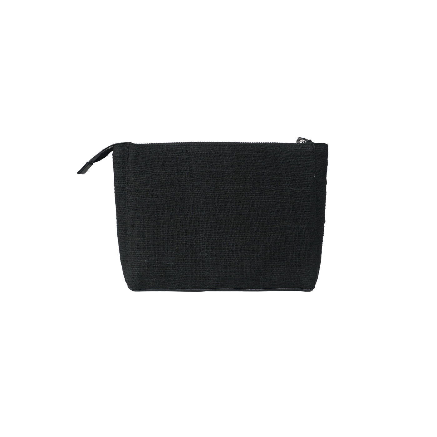 BAZAR POUCH - BLACK WOVEN COTTON