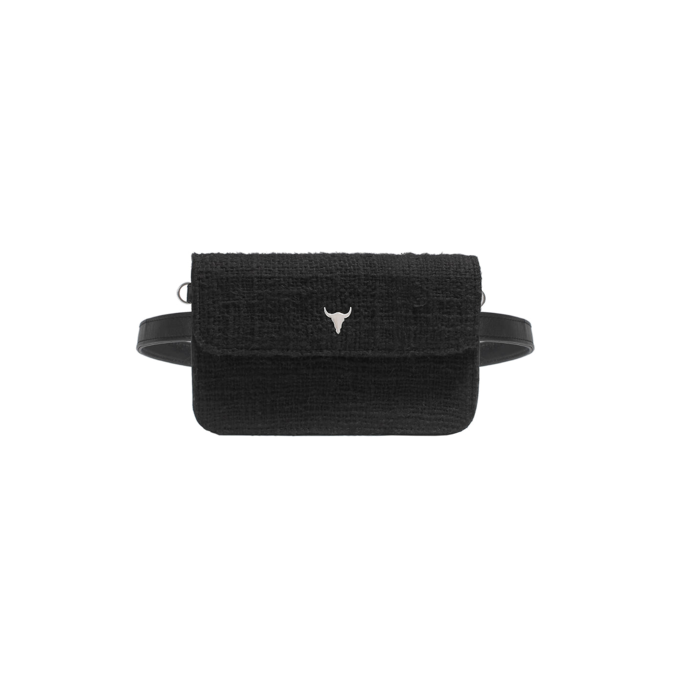 FREDDY POUCH - BLACK WOVEN COTTON