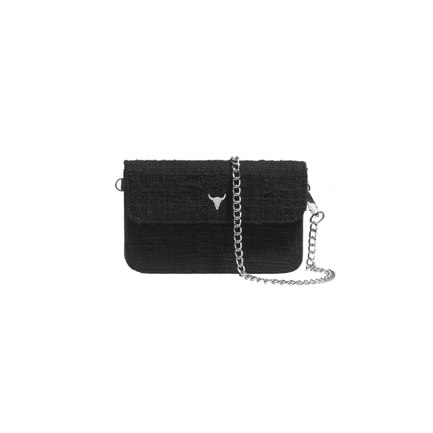 FREDDY POUCH - BLACK WOVEN COTTON