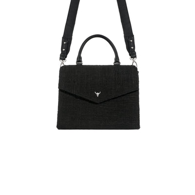 JOÉ BAG - BLACK WOVEN COTTON