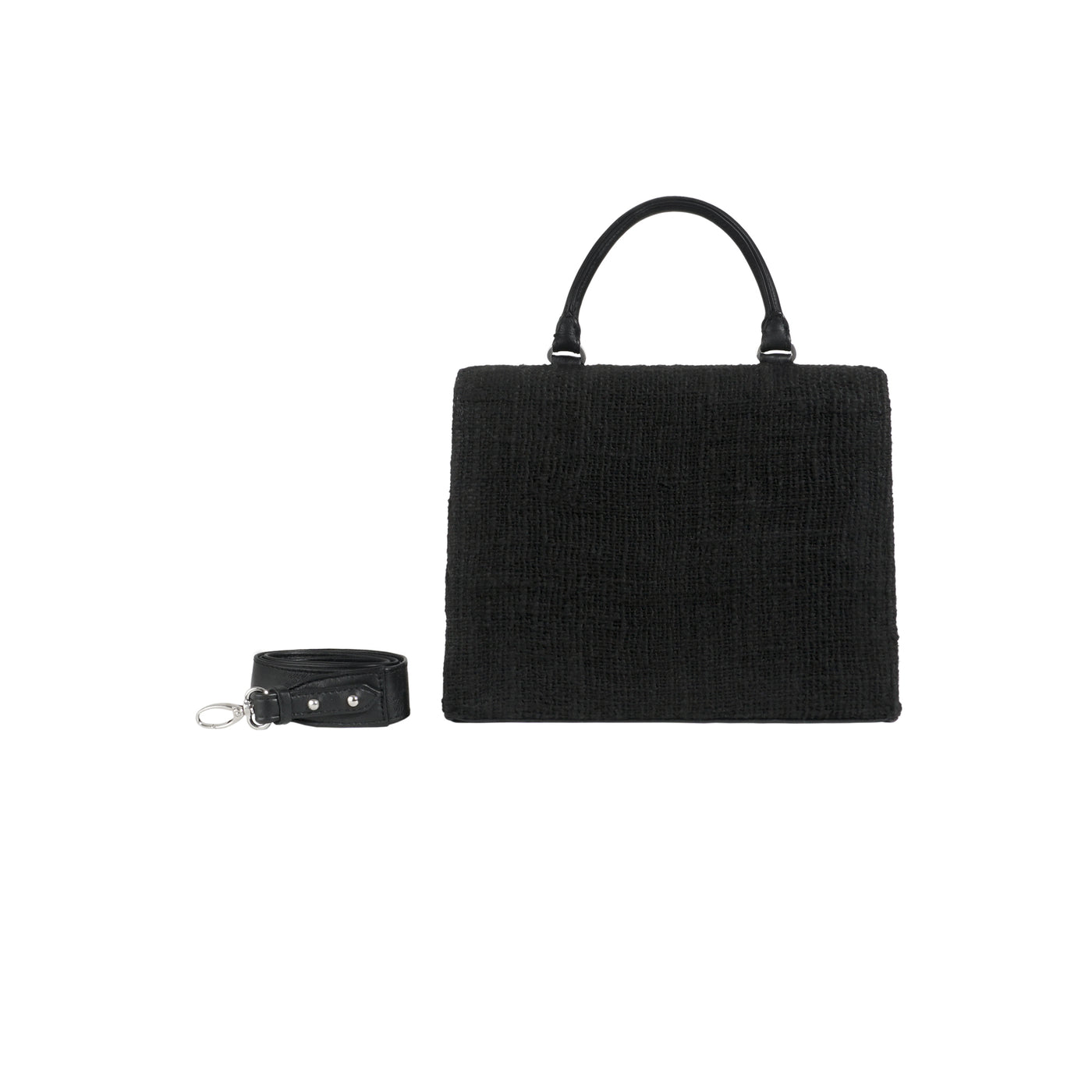 JOÉ BAG - BLACK WOVEN COTTON