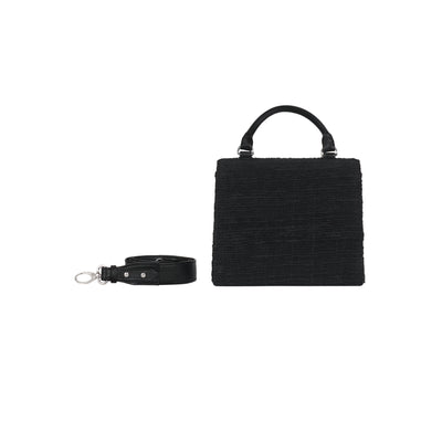 XS JOÉ BAG - BLACK WOVEN COTTON