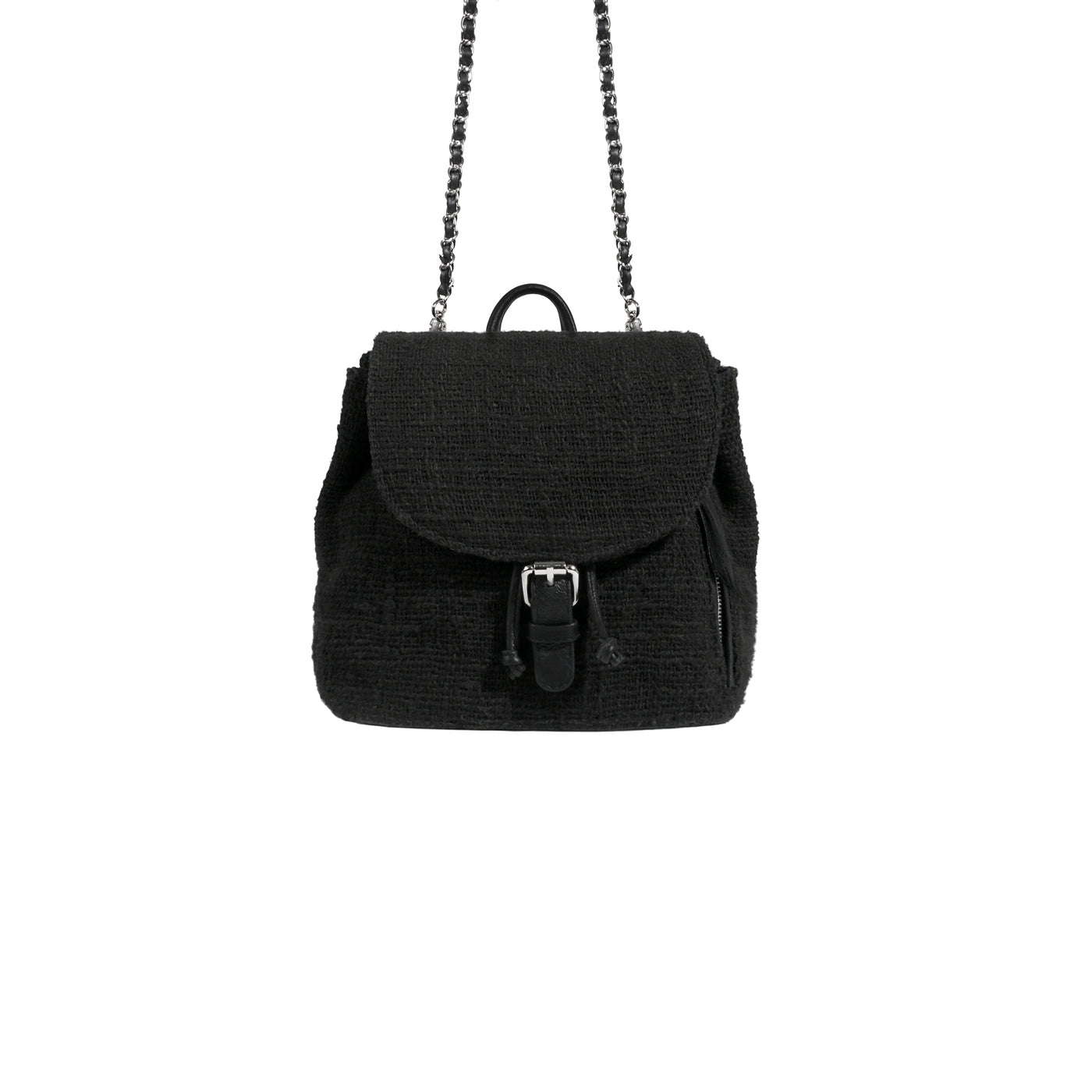 XS JOURDAN BACKPACK - BLACK WOVEN COTTON