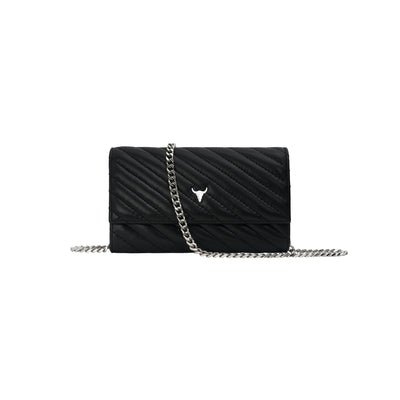 NELLY WALLET - QUILTED BLACK LEATHER