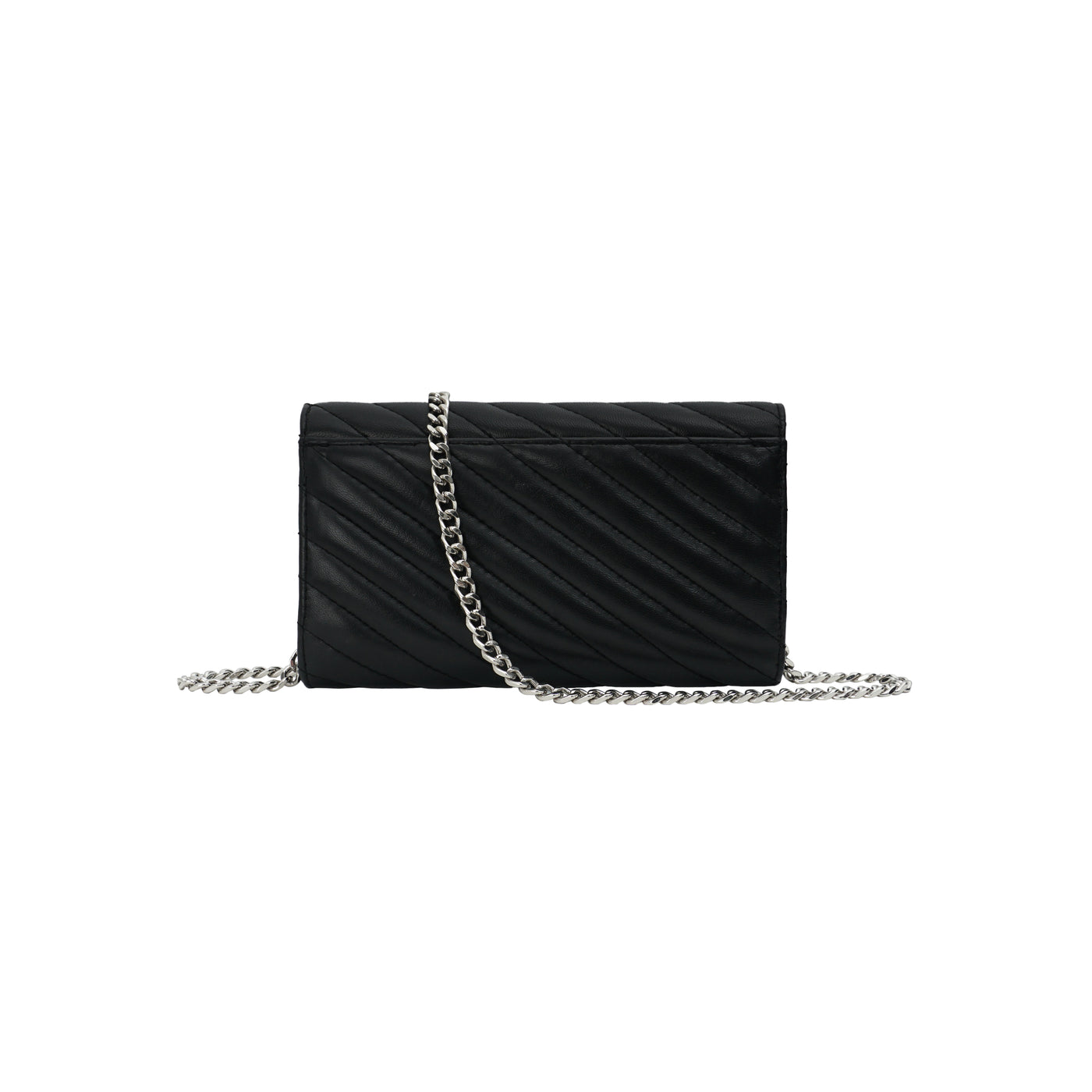 WALLET NELLY - CUIR NOIR MATELASSÉ