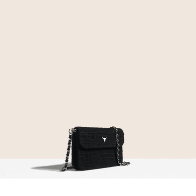 FREDDY POUCH - BLACK WOVEN COTTON