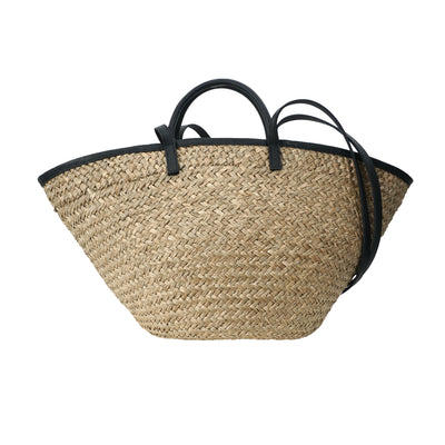 INKA BLACK LEATHER BASKET - SHOULDER CARRY