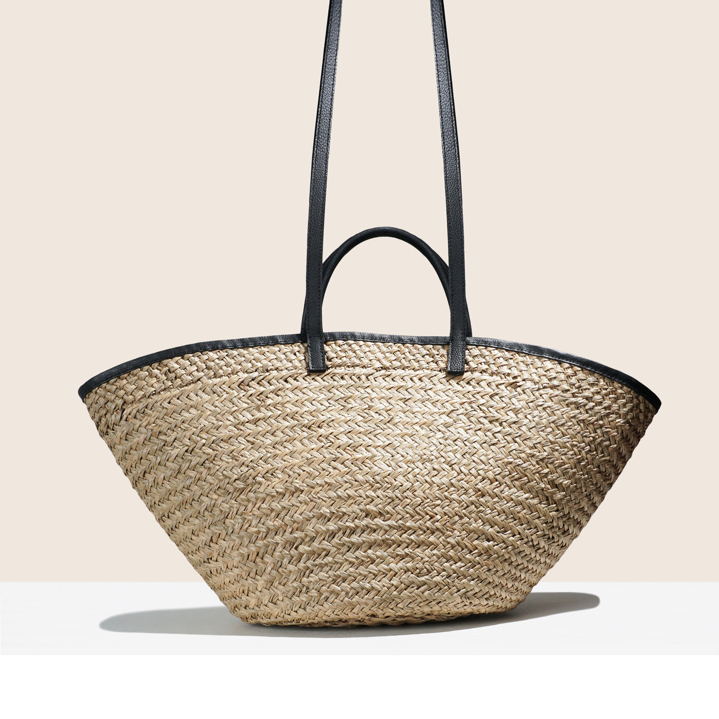 INKA BLACK LEATHER BASKET - SHOULDER CARRY