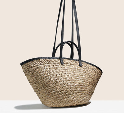 INKA BLACK LEATHER BASKET - SHOULDER CARRY