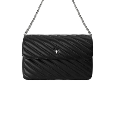 MAXI JOSH BAG - QUILTED BLACK LEATHER