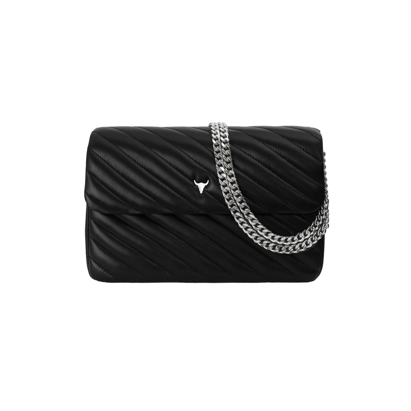 MAXI JOSH BAG - QUILTED BLACK LEATHER