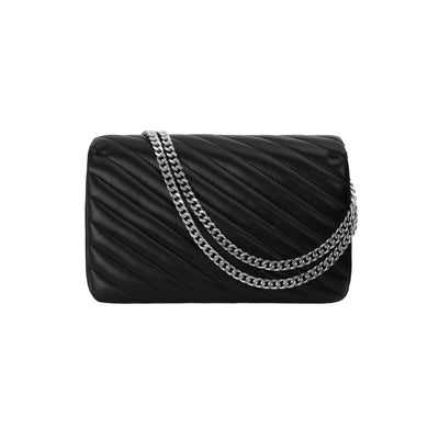 MAXI JOSH BAG - QUILTED BLACK LEATHER