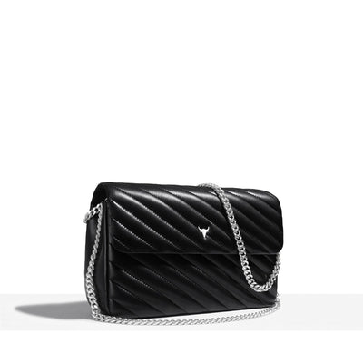 MAXI JOSH BAG - QUILTED BLACK LEATHER