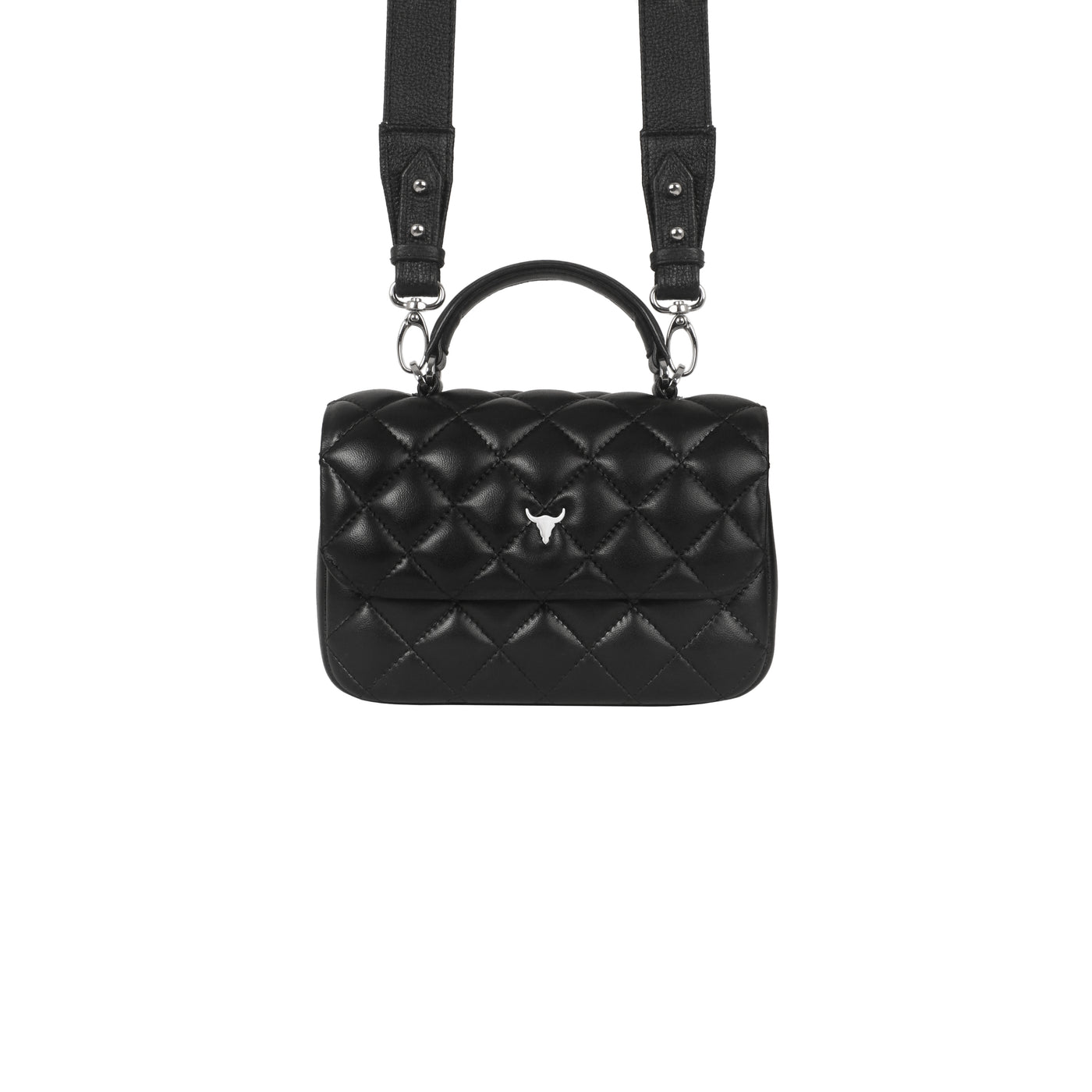 MINI BRIGITTE BAG - QUILTED BLACK LEATHER