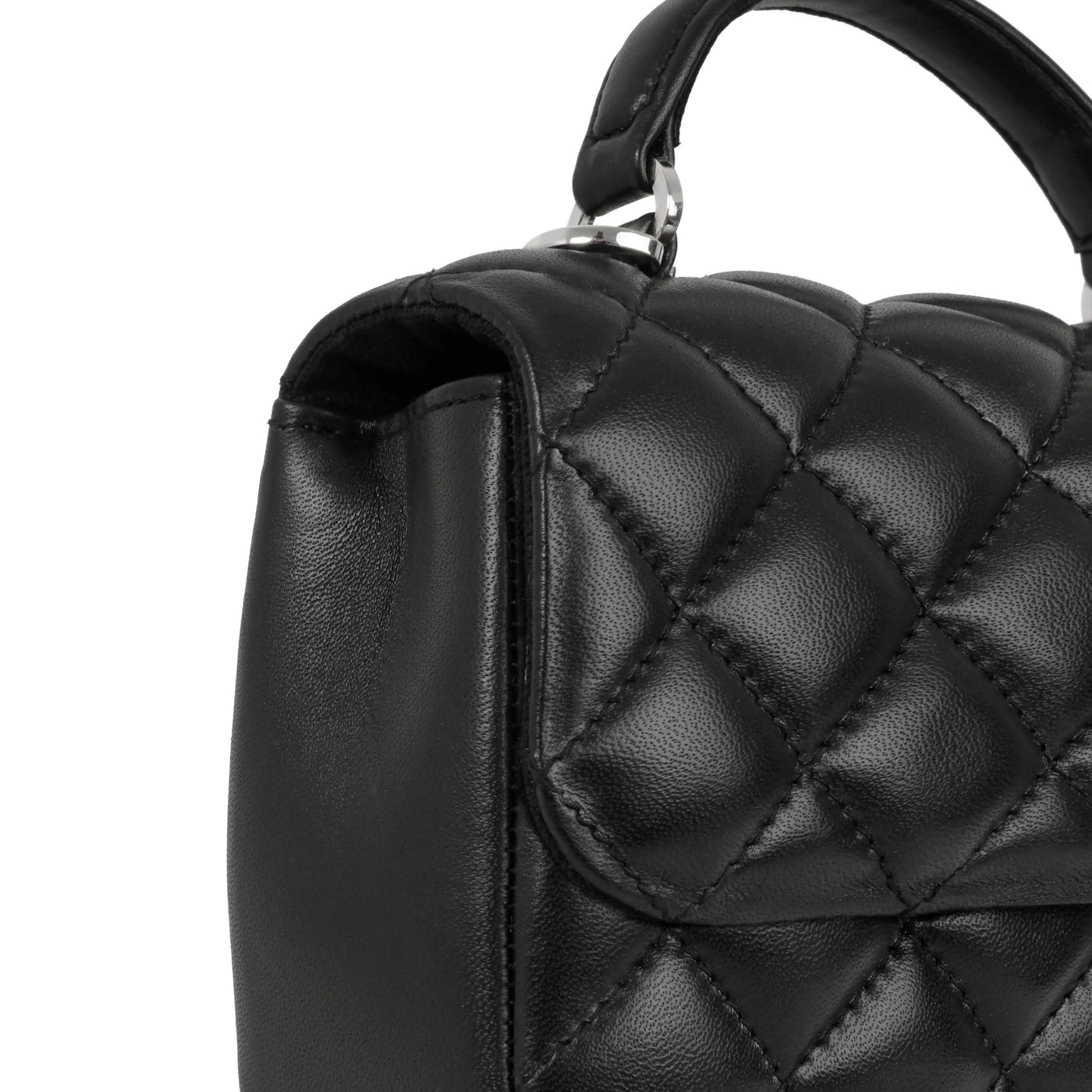 MINI BRIGITTE BAG - QUILTED BLACK LEATHER