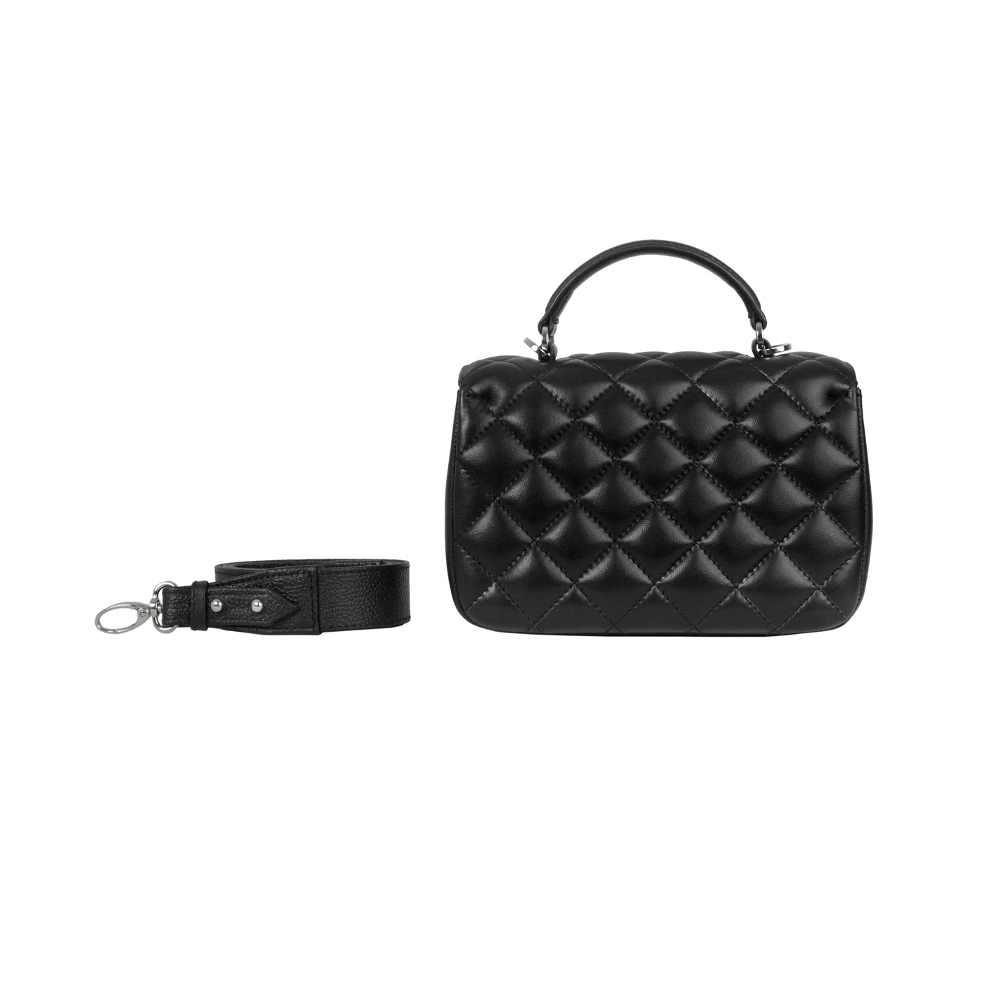 MINI BRIGITTE BAG - QUILTED BLACK LEATHER