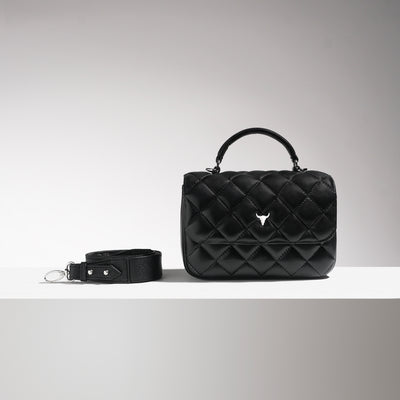 MINI BRIGITTE BAG - QUILTED BLACK LEATHER