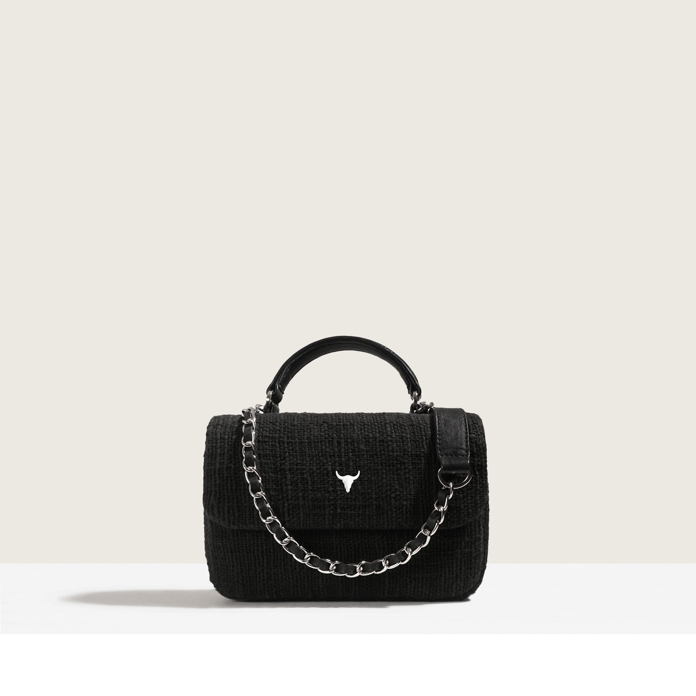 SAC MINI BRIGITTE - COTON TISSÉ NOIR