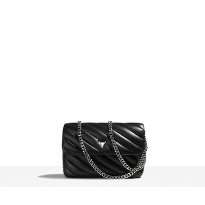 MINI JOSH BAG - QUILTED BLACK LEATHER