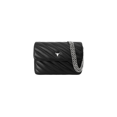 MINI JOSH BAG - QUILTED BLACK LEATHER